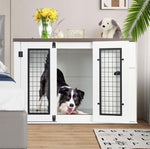 Furniture Style Wooden Dog Crate – Double Door Cabinet Design