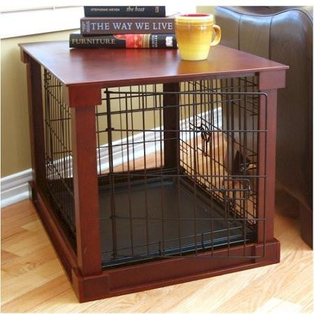 Dog Crate With Wooden Cover - Medium