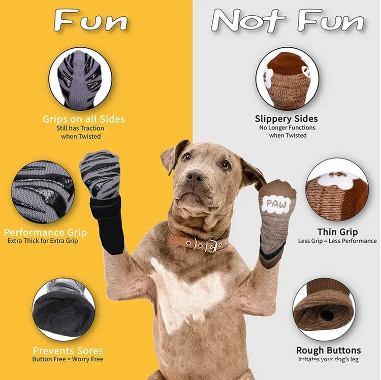 Large Medium Dog Anti-Slip Socks Pet Socks Dog Shoe Covers Outdoor Tie Breathable Waterproof Dog Shoes Cotton Rubber Knitted