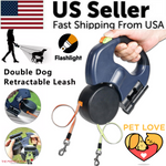 Dual Dog Retractable Leash – 360° Tangle-Free